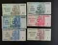 Zimbabwe banknotes collection featuring denominations from 500,000 to 200 million dollars