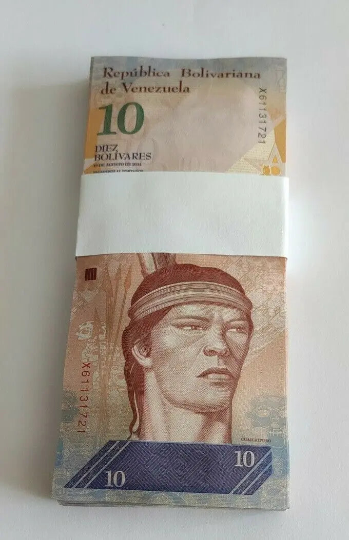 VENEZUELA BOLIVARES 100 X 10 2014 AU/ UNC LOT 100 PCS Total