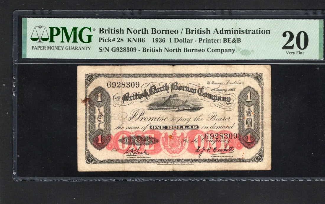 Malaya & British Borneo:P 28 One Dollar  PMG VF 20
