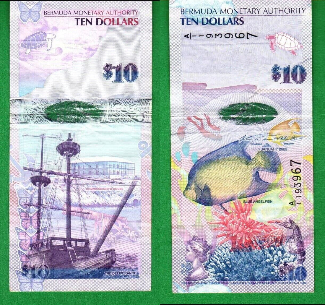 BERMUDA 10 dollars in circulated condition - worldbanknote