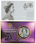 2022 Canada Stamp Queen Platinum Jubilee QEII FDC + Bahamas 1/2 Dollar