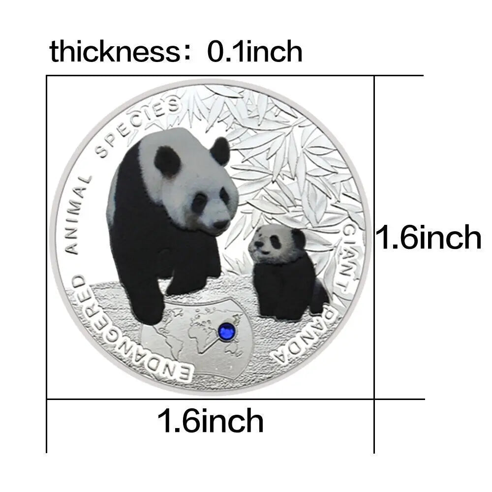 China Endangered Animal Panda Silver Plated  Metal Coin
