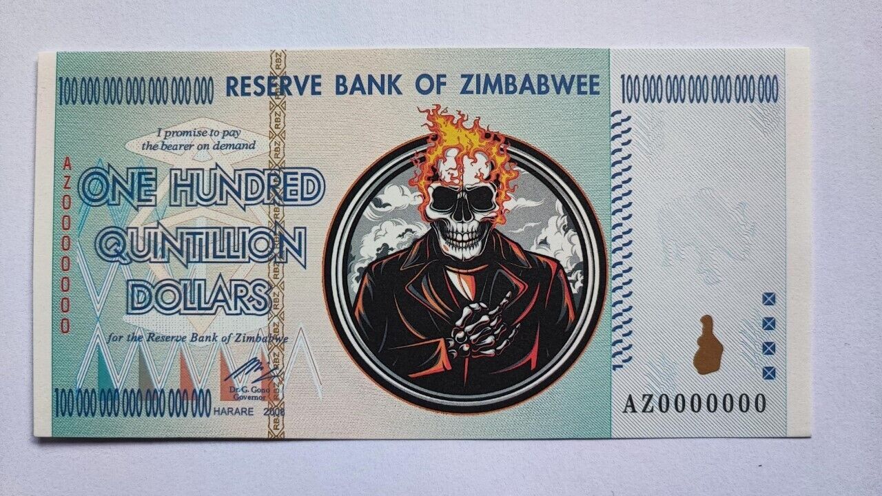 Zimbabwe 100 Quintillion Dollars Banknote/Non Currency/Fantasy Note - worldbanknote