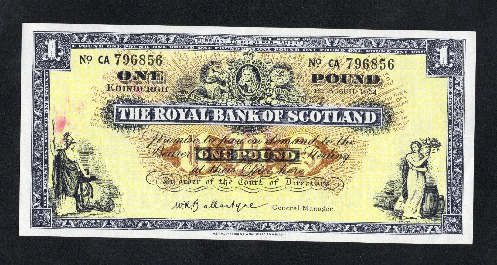 THE ROYAL BANK OF SCOTLAND £1 Banknotes 1952/66by Year & Prefix /REF D4