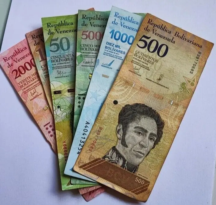 6 Venezuela banknotes in Used Condition