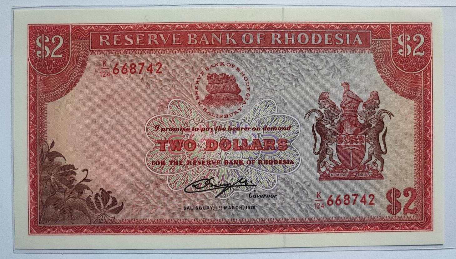 Rhodesia 2 Dollar unc - worldbanknote