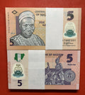 Lot 100 PCS, Nigeria 5 Naira, 2009-2019, P-38, Polymer, UNC - worldbanknote