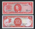 2 Trinidad and Tobago banknotes one dollar note( 1964, 1979) VF/F10