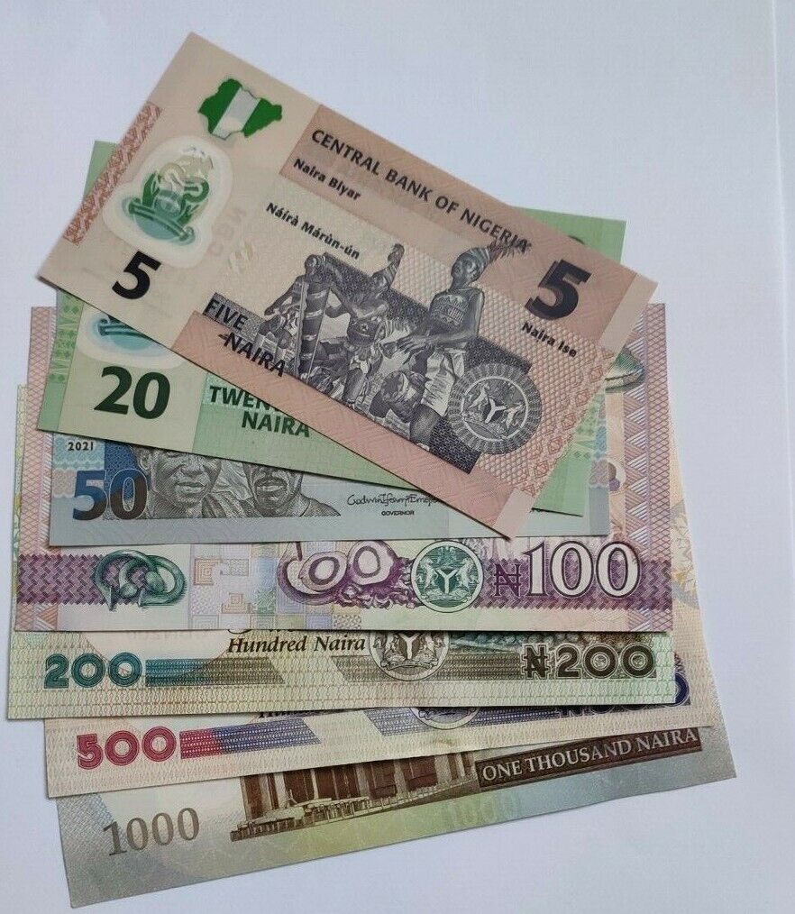 NIGERIA SET 5-20-50-100-200-500-1000 Nairas 2014-2021 UNC, P-29-41 - worldbanknote