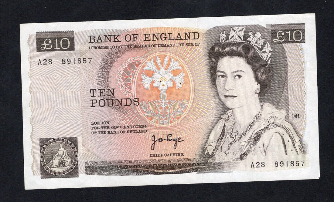 1975 Real bank of England £10 ten pound banknotes paper currency VF /d11