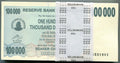 100 pcs Zimbabwe 100000 Dollars 2006 2007, UNC, 100 Pcs LOT, Consecutive, P-48b