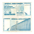 Zimbabwe 50, 100 Billion Dollars And Special Agro Cheque, 2008 Circulated.