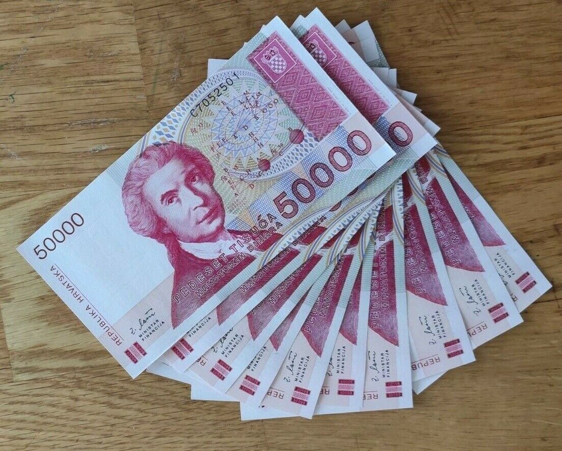 10xCROATIA 50000 DINARS (P26) 1993 UNC - worldbanknote