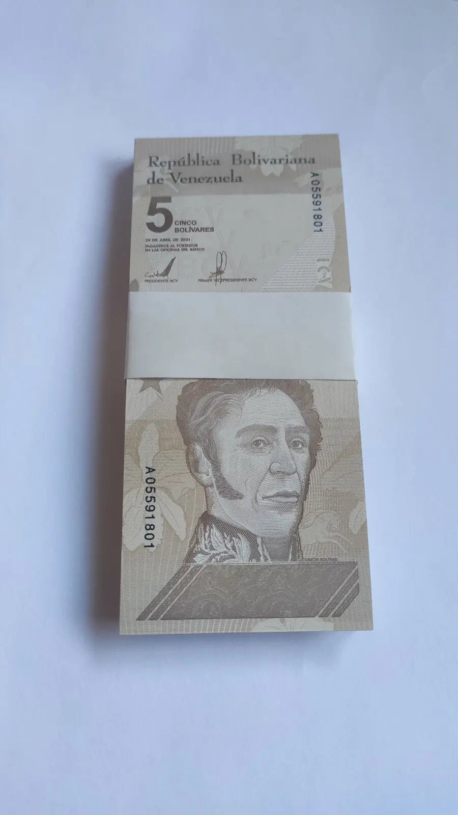 Venezuela 5 Bolivares 2021 New Unc. Bolivar Soberano Rare Banknotes