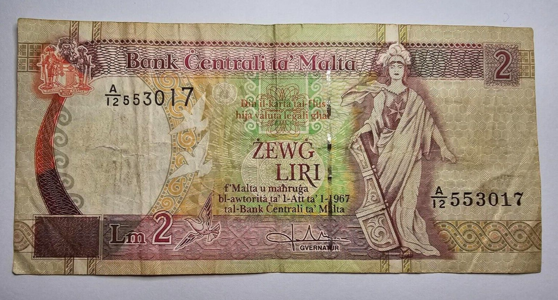 malta 2 liri very fine 1967 /ref d25 - worldbanknote
