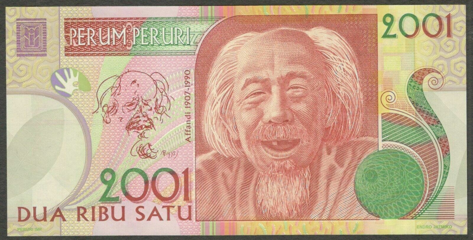 Test Note Perum Peruri Indonesia Affandi 2001 UNC - worldbanknote