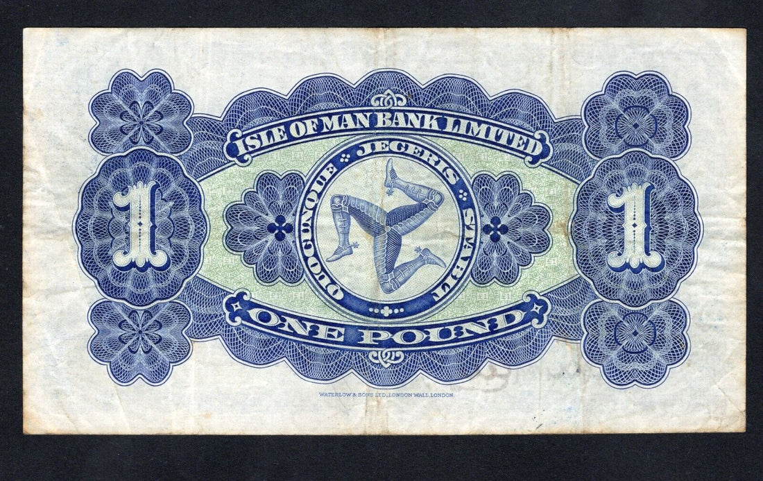ISLE OF MAN Bank Limited 1950 £1 Very Fine/REF D5 - worldbanknote