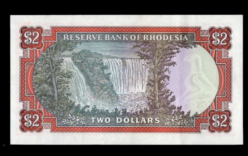 RESERVE BANK OF RHODESIA 2 DOLLARS 1979 BANKNOTE VERY FINE/REF D4 - worldbanknote