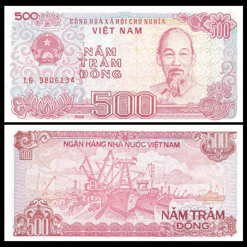 Banknote Bundle. Vietnam. 100 X 500 Dong. Uncirculated. 100 Pcs. - worldbanknote