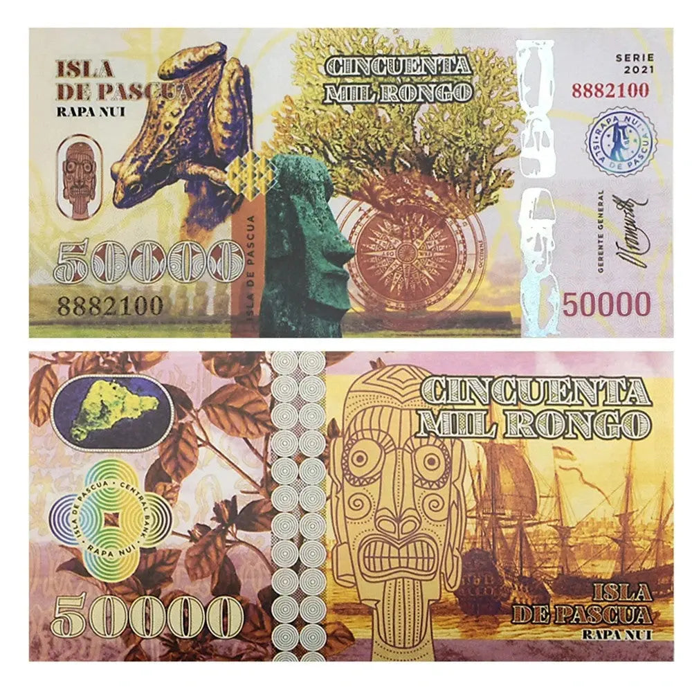 6xIsla De Pascua Rongo Banknotes  500, 1000, 2000, 5000, 10000, 50000 Fantasy/w1