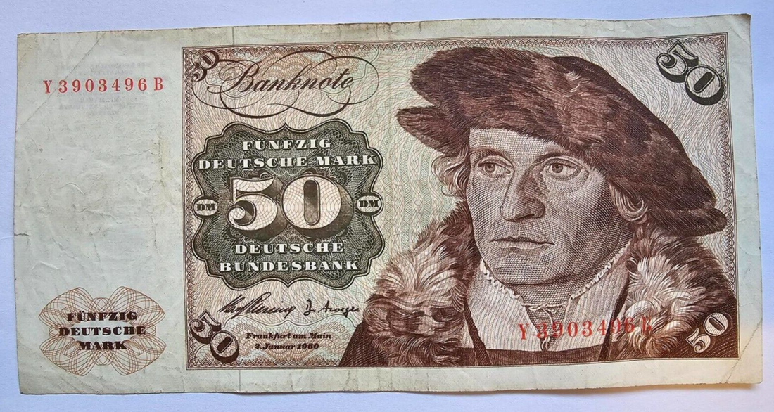 50 DEUTSCHE MARK FINE- BANKNOTE FROM WEST-GERMANY 1960