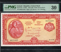 front of Central Bank of Ireland, 20 Pounds 1976  P67C PMG 30 Very Fine
