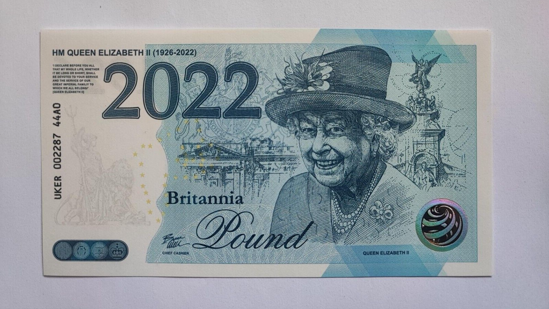 Queens Elizabets II Britannia 2022 Commemorative Banknote - worldbanknote
