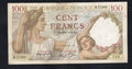 front of FRANCE 100 Francs Banknote (1941) Very Fine /d15