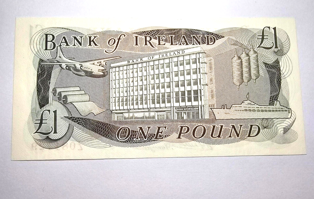 bank of Ireland one pound replacement UNC/ref d2/B2 - worldbanknote