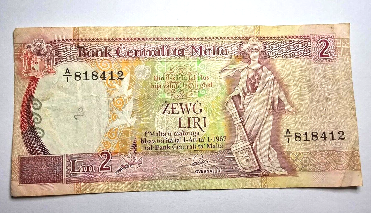 malta 2 liri very fine 1967 /ref d26 - worldbanknote