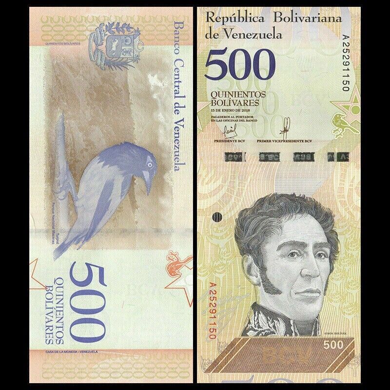 VENEZUELA BOLIVARES 100 X 500 2018 UNC LOT 100 PCS Total - worldbanknote