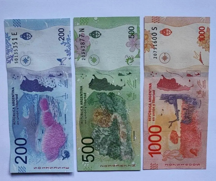 ARGENTINA Set 6 Pcs 20-50-100-200-500-1000 Pesos (2017/2020) UNC, P-361/366
