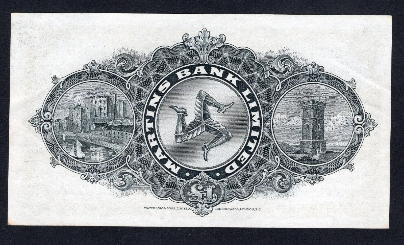 ISLE OF MAN Martins Bank 1957 £1  AUNC/REF D5
