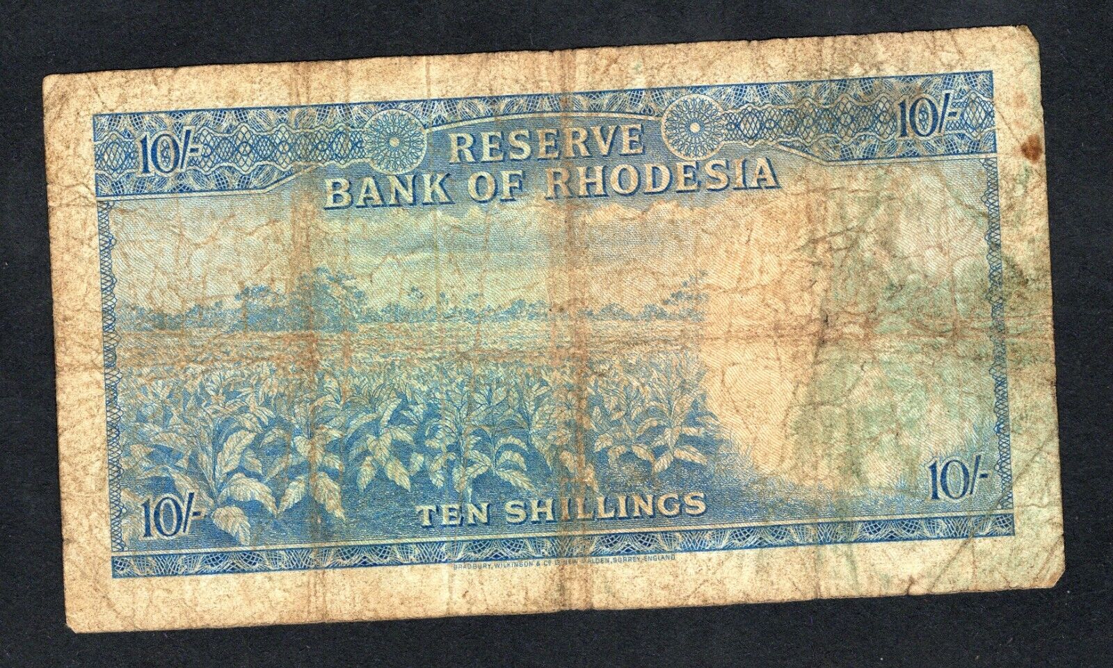 RESERVE BANK OF RHODESIA 10 SHILLING Well Used/ref d11