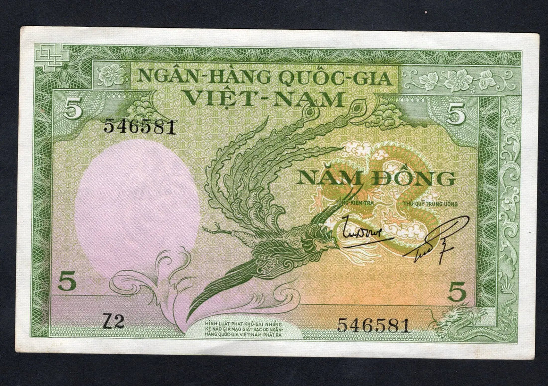 South Vietnam 5 Dong 1955 Very Fine/ref d5