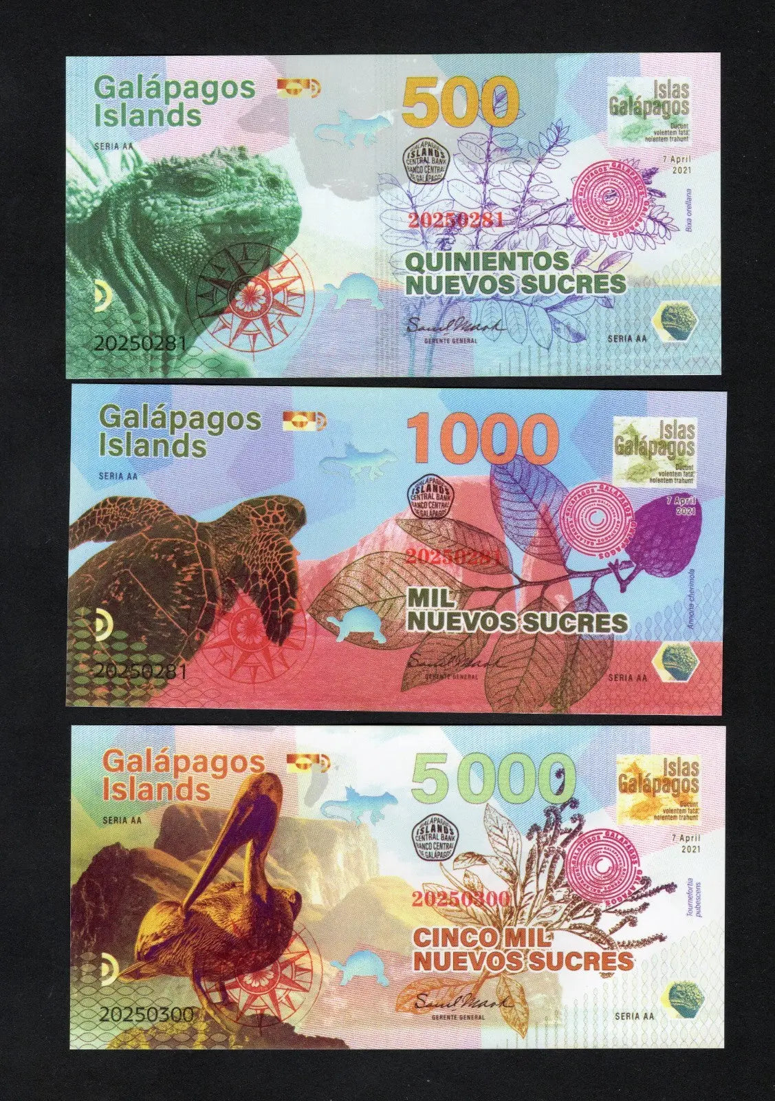 Galapagos Islands  500 1000 5000 10000 20000 50000 SUC 2021 polymer Fantasy/w2