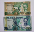 Gambia banknotes Set Of Two 10 And 25 DALAIS UNC - worldbanknote