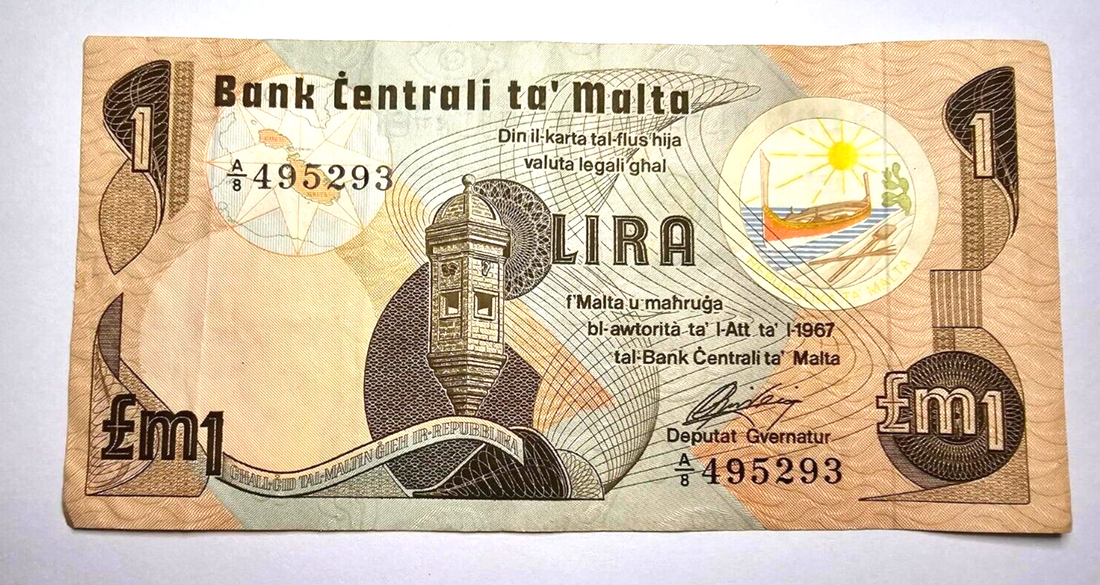 malta 1 liri very fine 1967 /ref d2 - worldbanknote