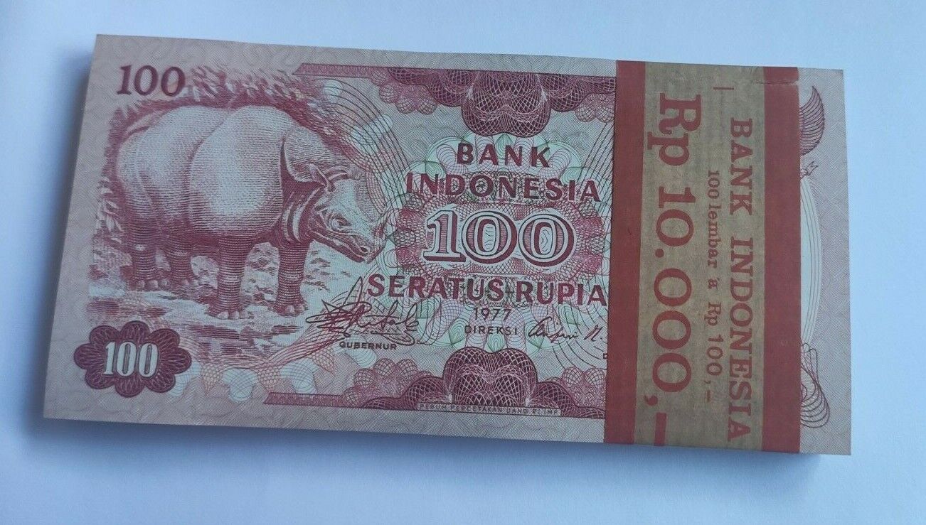 INDONESIA P.116 1977 100 Rupiah BANKNOTE UNC - worldbanknote