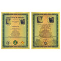 Googolplex Containers Gold Foil Banknote Zimbabwe Large Certificate Collectibles