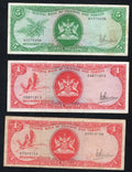 5 Trinidad and Tobago banknotes, 2x1, 5, 10 ,20 dollars  (1977) very fine/c1