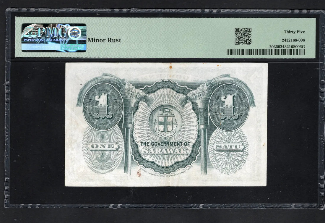 FRONT OF Sarawak Government of Sarawak 1 Dollar 1935 KNB27 BWC P-20 PMG 35