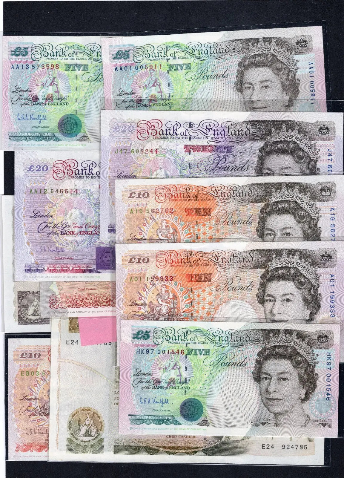 Bank of England banknotes 5 to 50 pounds Kentfield Signature(1990/1993) /B1