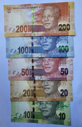 SOUTH AFRICA 10 20 50 100 200 Rand 2015 P-138b-142b UNC /W1