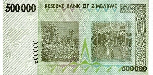 Zimbabwe 500,000 Dollars 2008 P-74 Banknotes UNC - worldbanknote