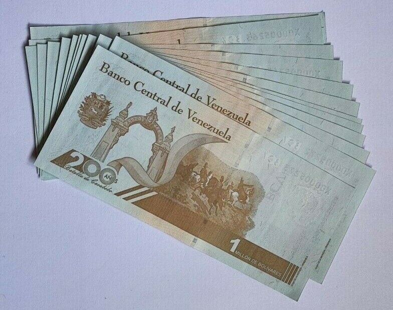 2020/21 One (1) UNC Venezuela Replacement X Serial Banknotes 1 Million Bs P114 - worldbanknote