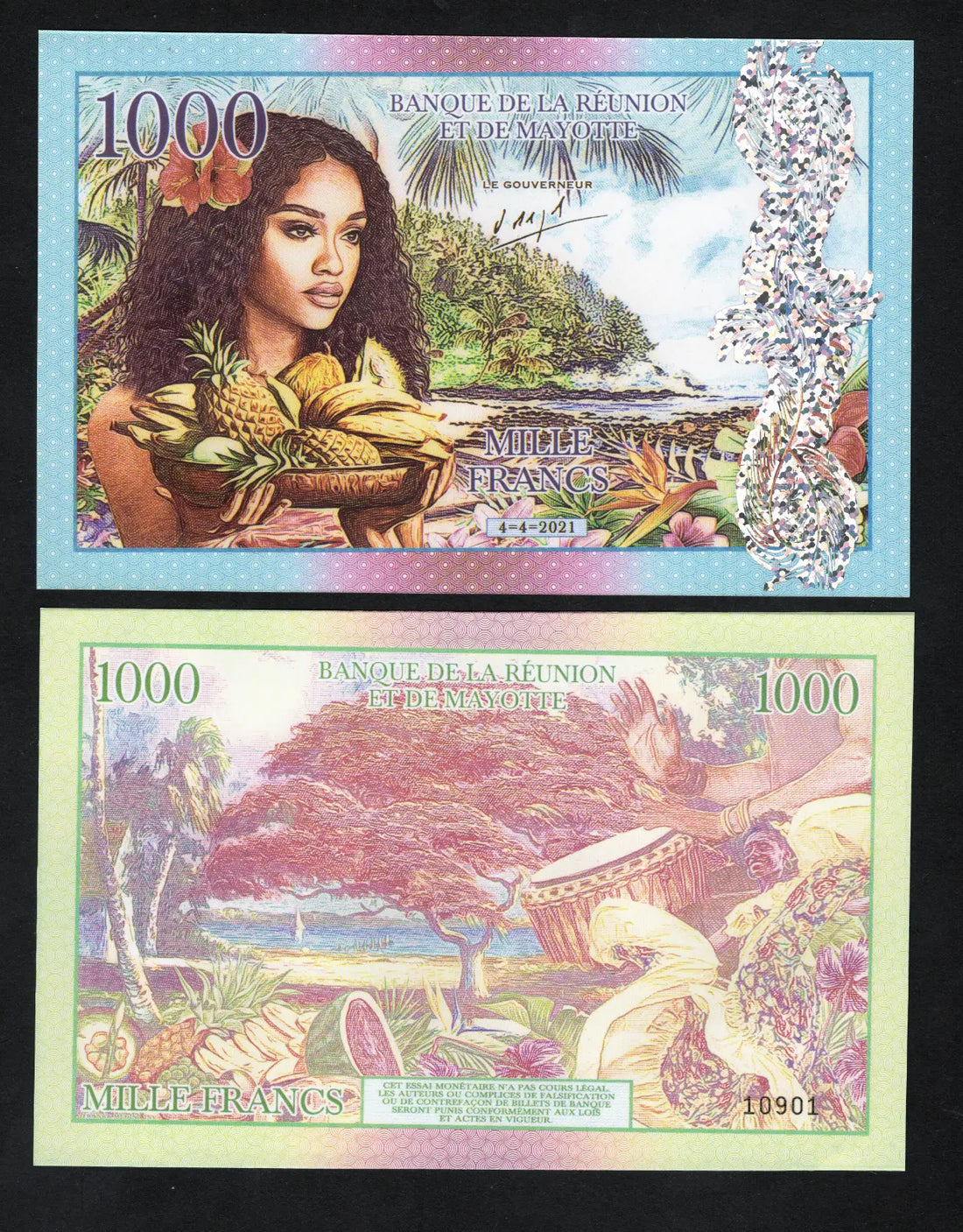 Reunion and Mayotte 1000 Francs Private Issue Fantasy/2021