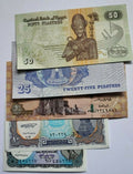 Set 5 PCS, Egypt 5 10 25 50 Piastres 1 Pound, UNC - worldbanknote
