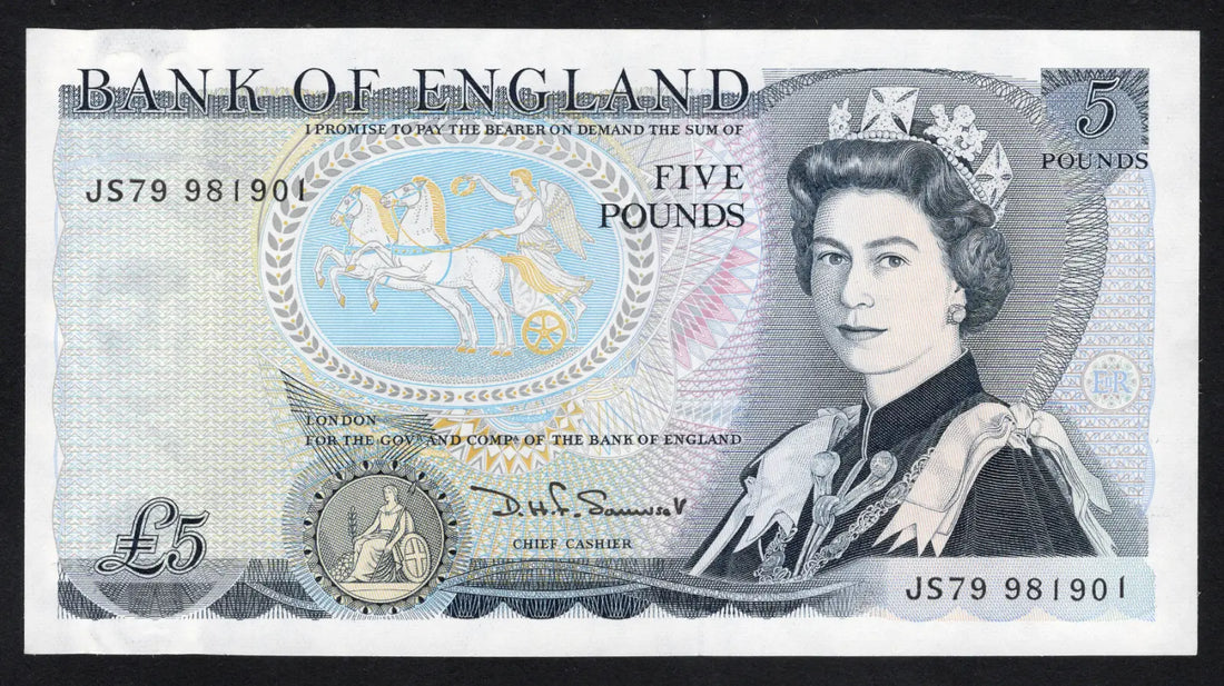 FRONT OF FLORENCE NIGHTINGALE BANK OF ENGLAND £5  AUNC/ D15