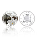 Endangered Animal Species Black Rhinoceros Silver Plated Coins - worldbanknote